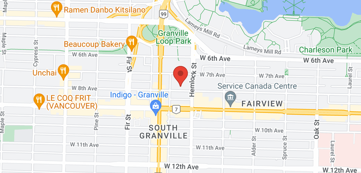 map of 1601 1483 W 7TH AVENUE